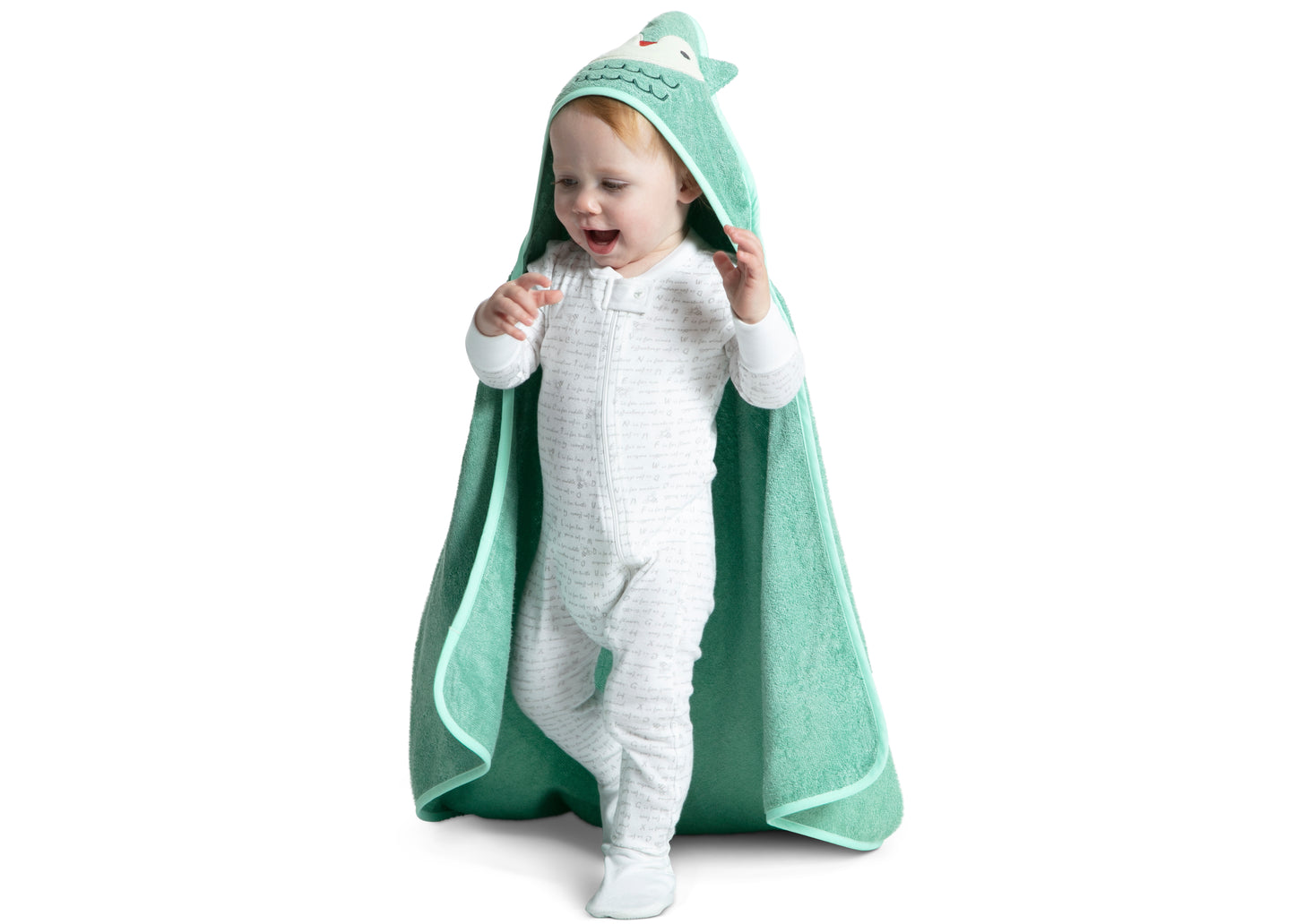Hooded Baby Bath Towel - Teal Owl