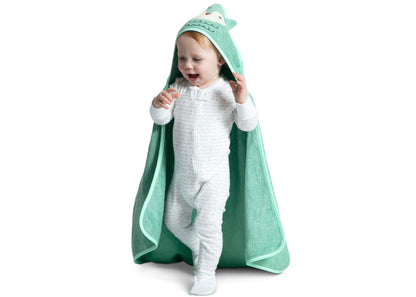Hooded Baby Bath Towel - Teal Owl